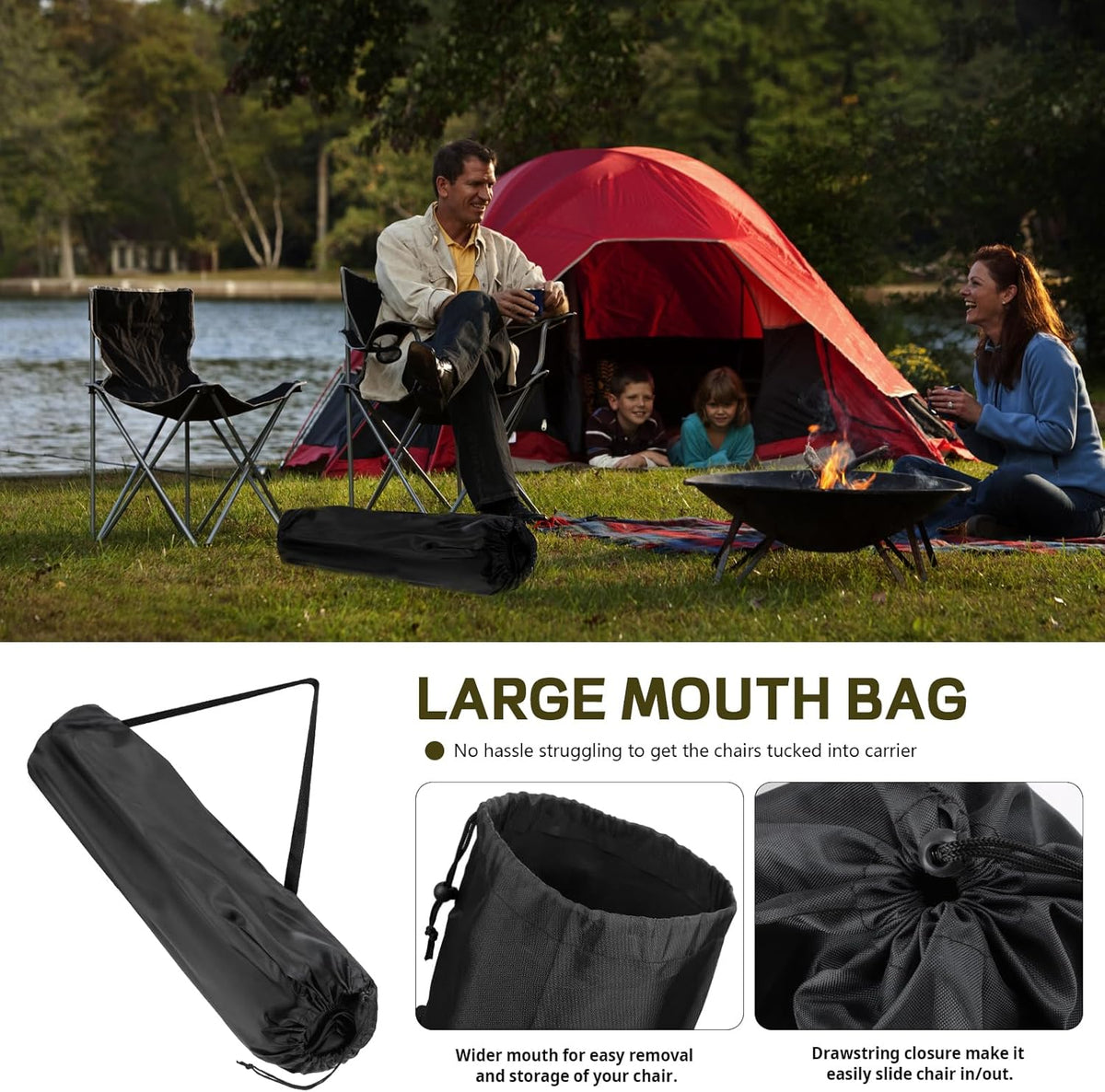 Camping Folding Chair Carry Bag Fits Coleman, Camp Cover Replacement Bags