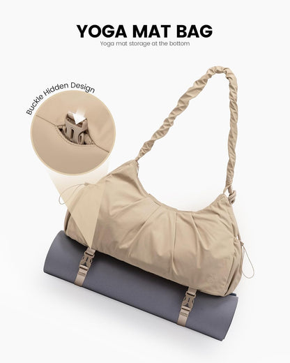 Gym Bag for Women, Sports Duffel Bag,Weekender Travel Bag with Wet Pocket, Water Resistant Sports Gym Tote Bags with Hidden Yoga Mat Holder
