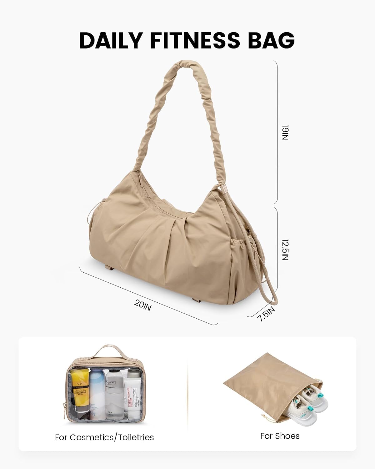 Gym Bag for Women, Sports Duffel Bag,Weekender Travel Bag with Wet Pocket, Water Resistant Sports Gym Tote Bags with Hidden Yoga Mat Holder
