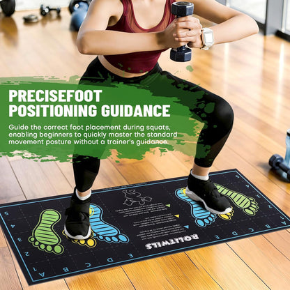 31.5'' X 13.8'' Anti-Slip Squat Mat with Foot Position Guides, Professional-Grade Exercise Mat Perfect for Squats, Leg Training and Lunges, Enhancing Muscle Activation, Versatility and Safety for Home Fitness Enthusiasts