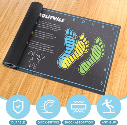 31.5'' X 13.8'' Anti-Slip Squat Mat with Foot Position Guides, Professional-Grade Exercise Mat Perfect for Squats, Leg Training and Lunges, Enhancing Muscle Activation, Versatility and Safety for Home Fitness Enthusiasts