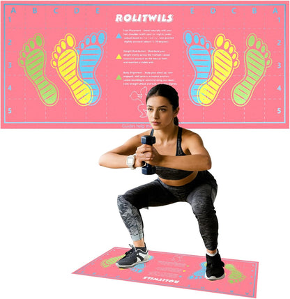 31.5'' X 13.8'' Anti-Slip Squat Mat with Foot Position Guides, Professional-Grade Exercise Mat Perfect for Squats, Leg Training and Lunges, Enhancing Muscle Activation, Versatility and Safety for Home Fitness Enthusiasts