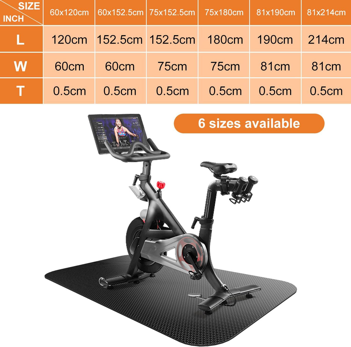 Bike Mat,Treadmill Mat,Compatible for Elliptical,Exercise Bikes, Stationary Cycles,Spin Bike,Under Exercise Bike Trainer Pad for Indoor Stationary Gym Fitness Equipment Hardwood Floor Protector