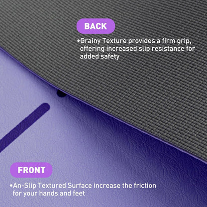 Yoga Mat 8mm Thick - Non Slip Workout Mat, 72"x 26"x 0.31" Large Exercise Mat with Alignment Mark, Anti-Tear Exercise & Fitness Mat for Yoga, Pilates & Floor Workouts, Carry Strap Included