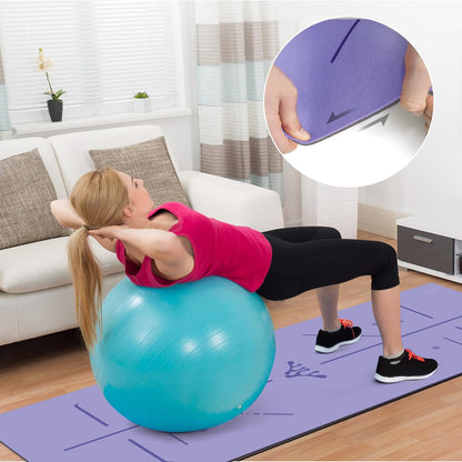 Yoga Mat 8mm Thick - Non Slip Workout Mat, 72"x 26"x 0.31" Large Exercise Mat with Alignment Mark, Anti-Tear Exercise & Fitness Mat for Yoga, Pilates & Floor Workouts, Carry Strap Included