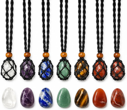 7PCS Chakra Crystal Natural Stone Necklaces Meditation