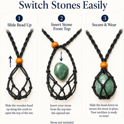 7PCS Chakra Crystal Natural Stone Necklaces Meditation