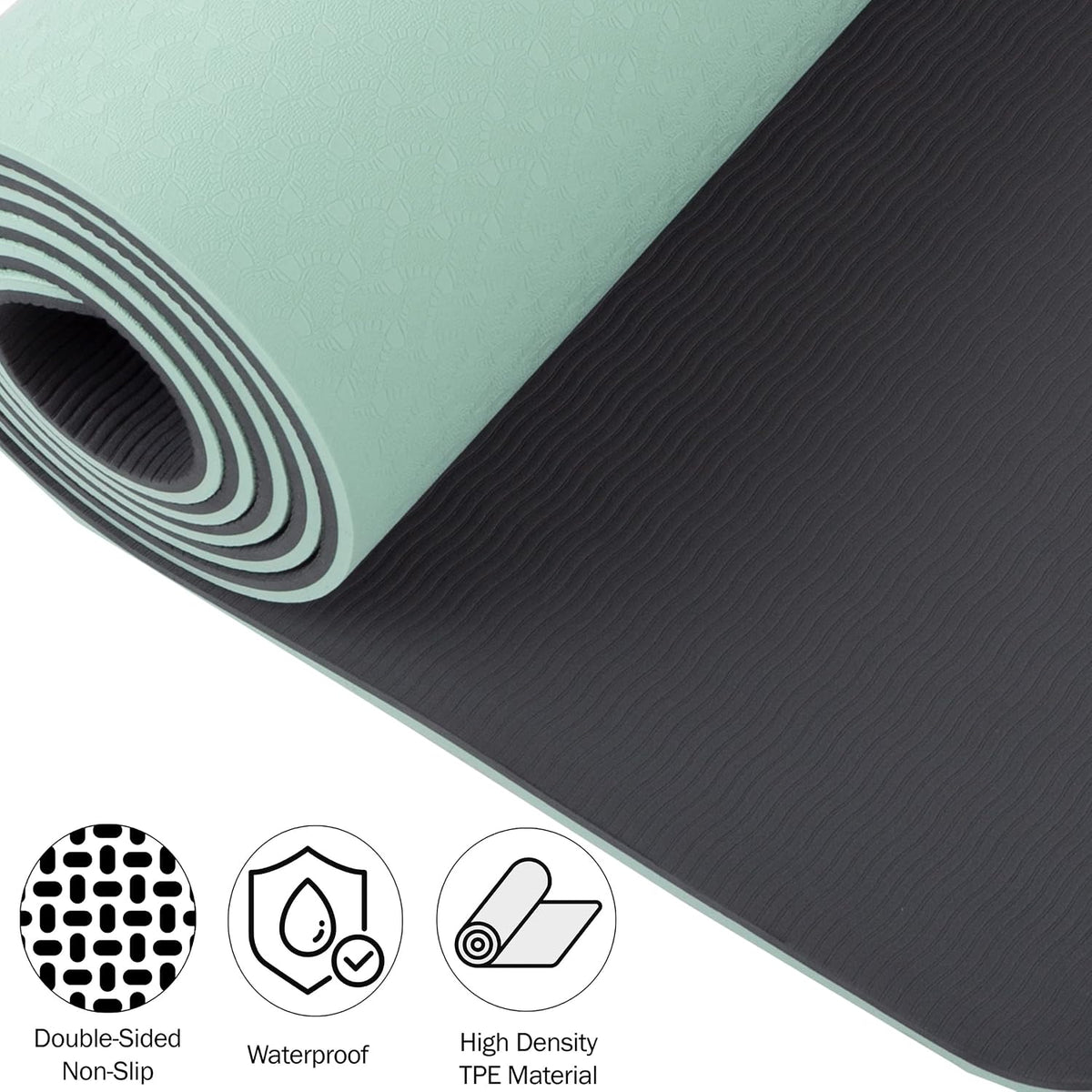 Non-Slip Yoga Mat with Alignment Marks – Lightweight Exercise Mat with Carry Strap for Home Workout or Travel Outdoors