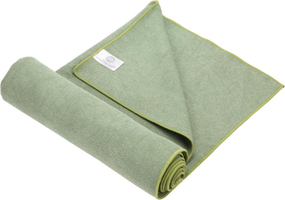 Yoga Mat Towel - Double Sided Microfiber Yoga Towel - Sweat Absorbent Non Slip Hot Yoga Towel - Lightweight, Quick Drying Pilates Mat Towel - 73" x 26", Sage