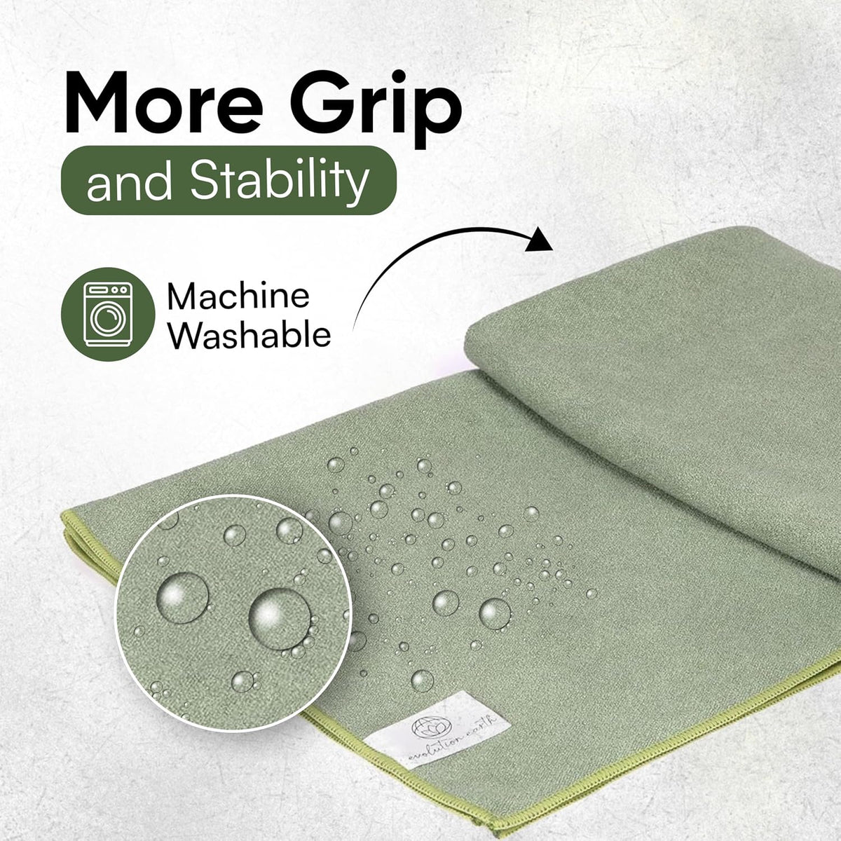 Yoga Mat Towel - Double Sided Microfiber Yoga Towel - Sweat Absorbent Non Slip Hot Yoga Towel - Lightweight, Quick Drying Pilates Mat Towel - 73" x 26", Sage