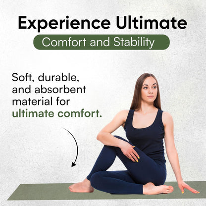 Yoga Mat Towel - Double Sided Microfiber Yoga Towel - Sweat Absorbent Non Slip Hot Yoga Towel - Lightweight, Quick Drying Pilates Mat Towel - 73" x 26", Sage