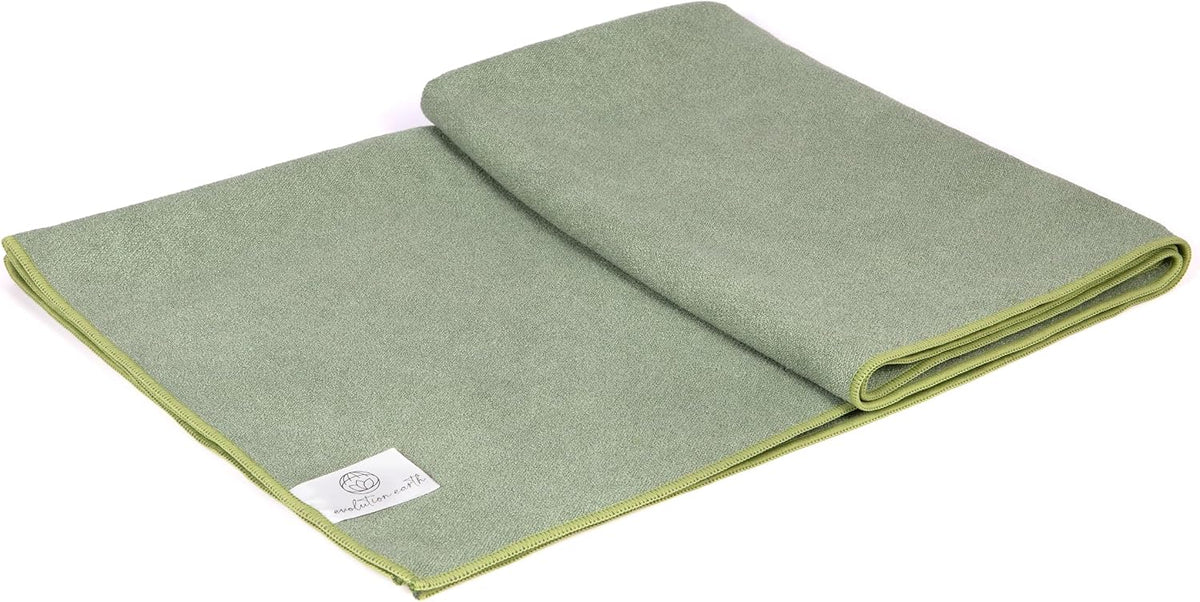 Yoga Mat Towel - Double Sided Microfiber Yoga Towel - Sweat Absorbent Non Slip Hot Yoga Towel - Lightweight, Quick Drying Pilates Mat Towel - 73" x 26", Sage