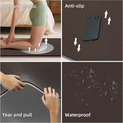 Extra Wide Yoga Mat 76"x40"x10mm TPE Non-Slip Fitness Exercise Mat