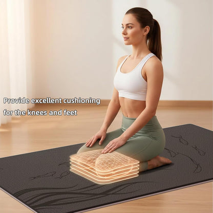 Extra Wide Yoga Mat 76"x40"x10mm TPE Non-Slip Fitness Exercise Mat