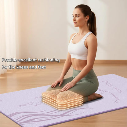 Extra Wide Yoga Mat 76"x40"x10mm TPE Non-Slip Fitness Exercise Mat