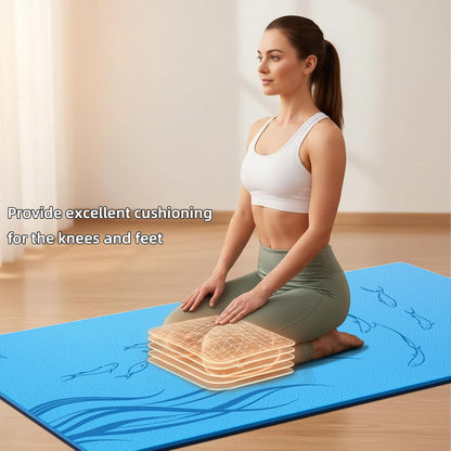 Extra Wide Yoga Mat 76"x40"x10mm TPE Non-Slip Fitness Exercise Mat