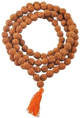 IS4A Nepali 5 Mukhi Rudraksha Mala (108+1 Beads) with Authentication Certificate | Natural Brown Round Beads | Japa & Wearing Mala | 9.6 mm Approx, 55g | Spiritual Meditation Necklace