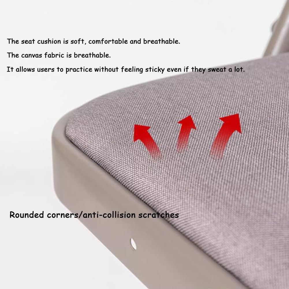 Yoga Auxiliary Chair Backless Yoga Chair Iyengar Yoga Chair Portable Folding Yoga Chair with Non-Slip Feet Covers Double Beam Design