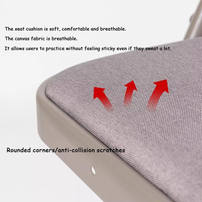 Yoga Auxiliary Chair Backless Yoga Chair Iyengar Yoga Chair Portable Folding Yoga Chair with Non-Slip Feet Covers Double Beam Design