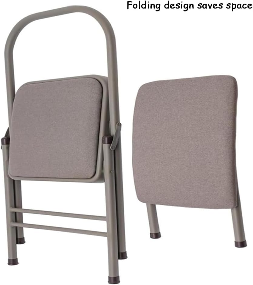 Yoga Auxiliary Chair Backless Yoga Chair Iyengar Yoga Chair Portable Folding Yoga Chair with Non-Slip Feet Covers Double Beam Design