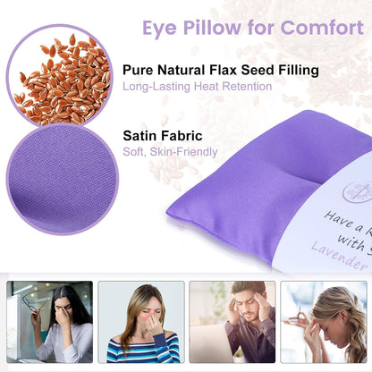 Hot & Cold Lavender Eye Pillows for Relaxing, Purple, 4 Packs