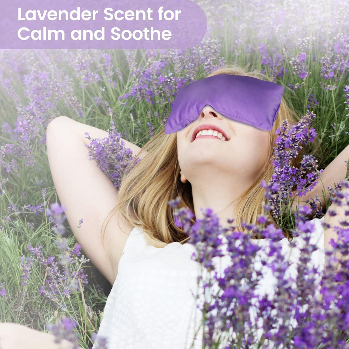 Hot & Cold Lavender Eye Pillows for Relaxing, Purple, 4 Packs