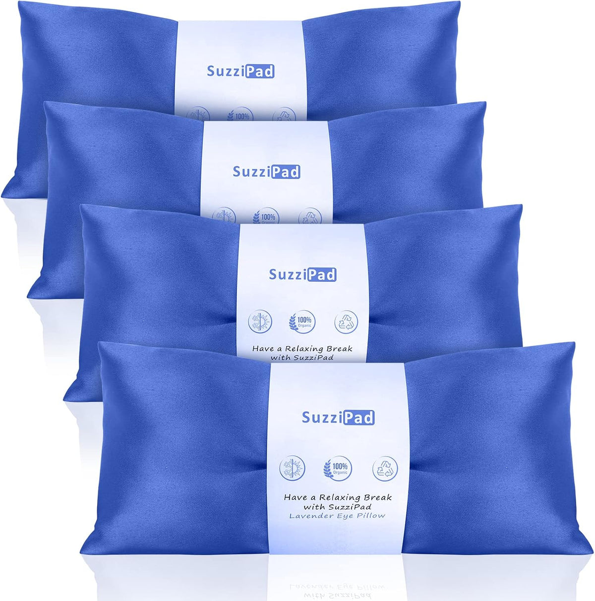 Hot & Cold Lavender Eye Pillows for Relaxing, Purple, 4 Packs