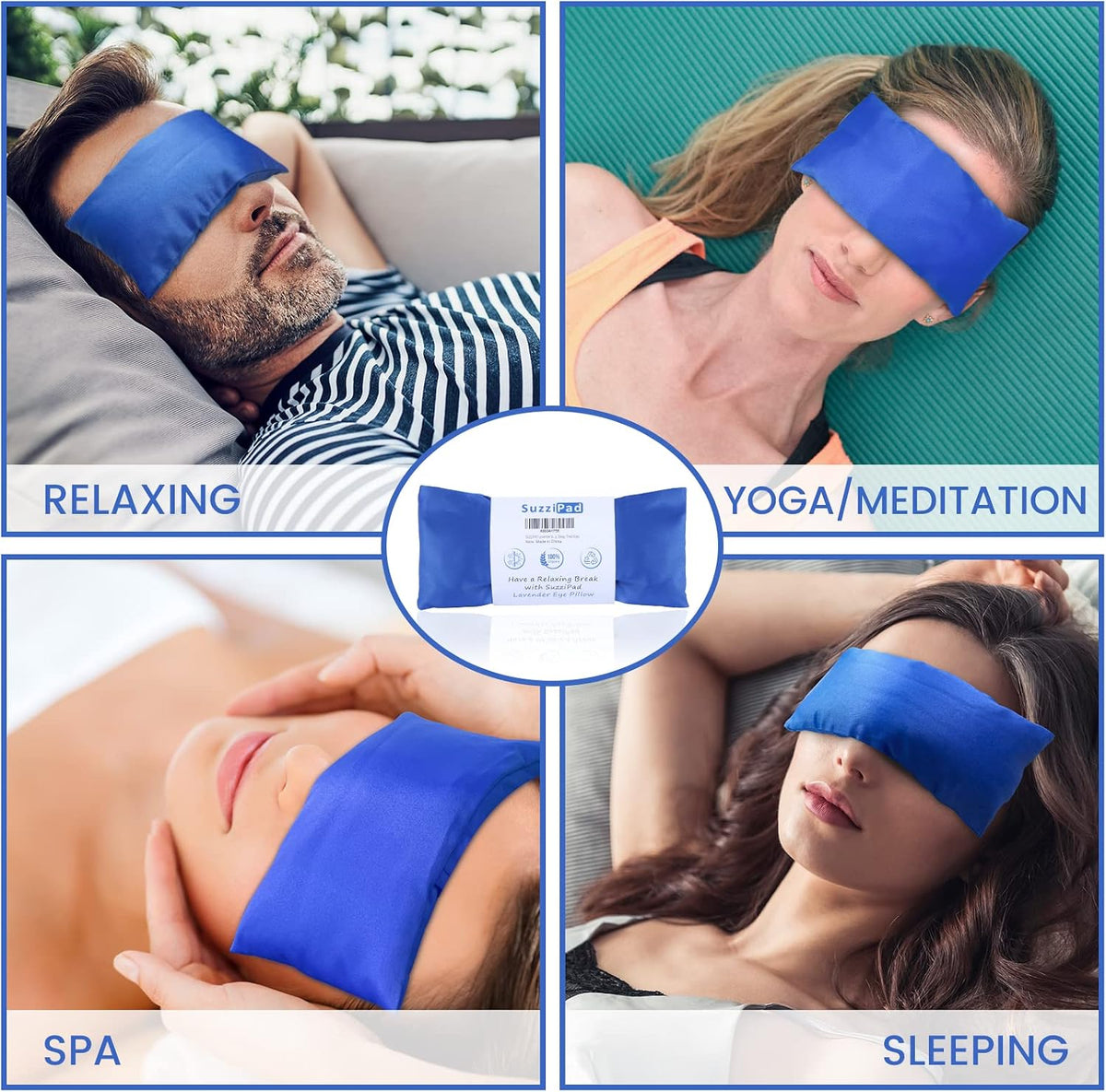 Hot & Cold Lavender Eye Pillows for Relaxing, Purple, 4 Packs