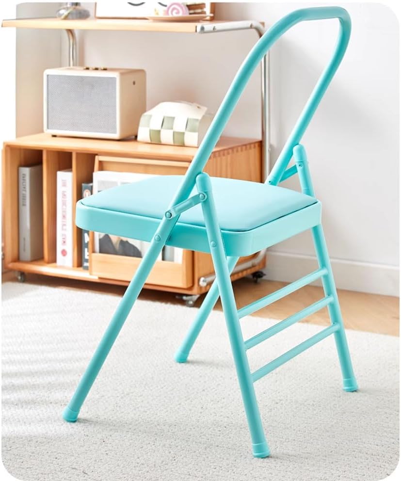 Yoga Inversion Chair Yoga Assist Chair,with Lumbar Back Support,Pilates Yoga Chair,Iyengar Yoga Chair,Backless Chair Yoga Chair,Foldable, Portable Yoga Chair, Pink-B