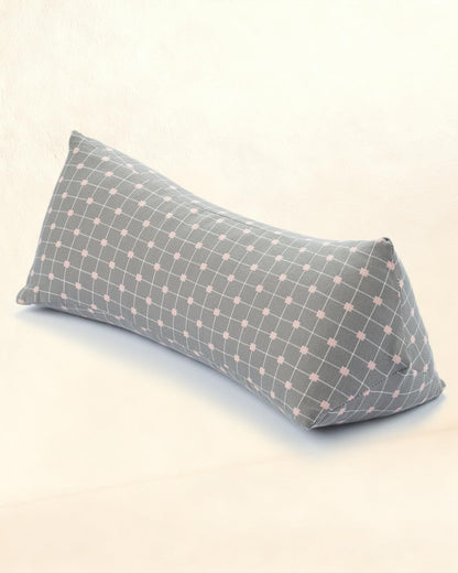 Cervical Buckwheat Roll Pillow for Sleeping,15.7"x5.9" Buckwheat Hulls Pillows Filling, Triangle Pillow for Neck Support Yoga Bolster, Adjustable Fill for Neck Pain Relief,Gray