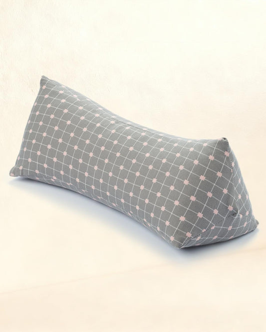 Cervical Buckwheat Roll Pillow for Sleeping,15.7"x5.9" Buckwheat Hulls Pillows Filling, Triangle Pillow for Neck Support Yoga Bolster, Adjustable Fill for Neck Pain Relief,Gray