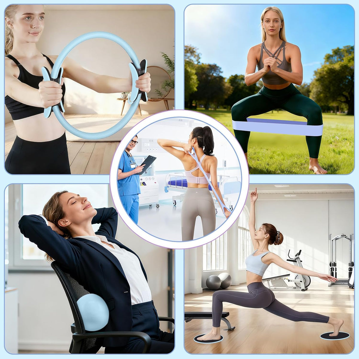 Pilates Kit for Women, Pilates Equipment Ring and Ball Set