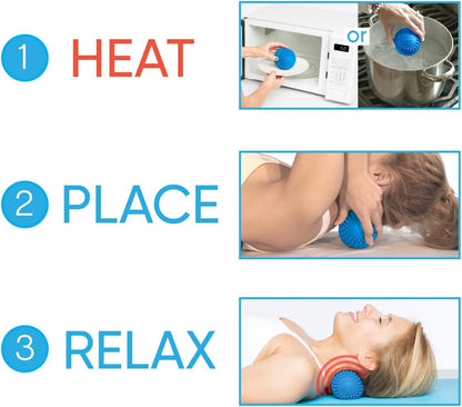 Heatable Deep Tissue Massage Ball - acuBall Trigger Point Massage Therapy for Myofascial and Stress Release and Exercise - Effective Back Massager Ball for Targeted Pain Relief