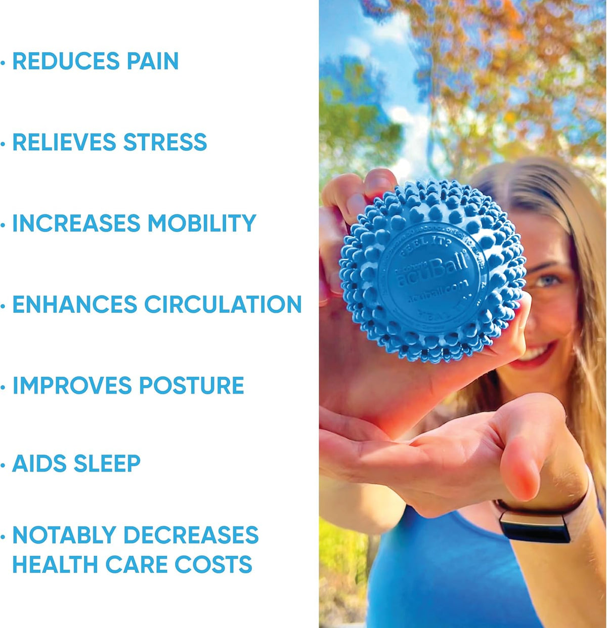 Heatable Deep Tissue Massage Ball - acuBall Trigger Point Massage Therapy for Myofascial and Stress Release and Exercise - Effective Back Massager Ball for Targeted Pain Relief