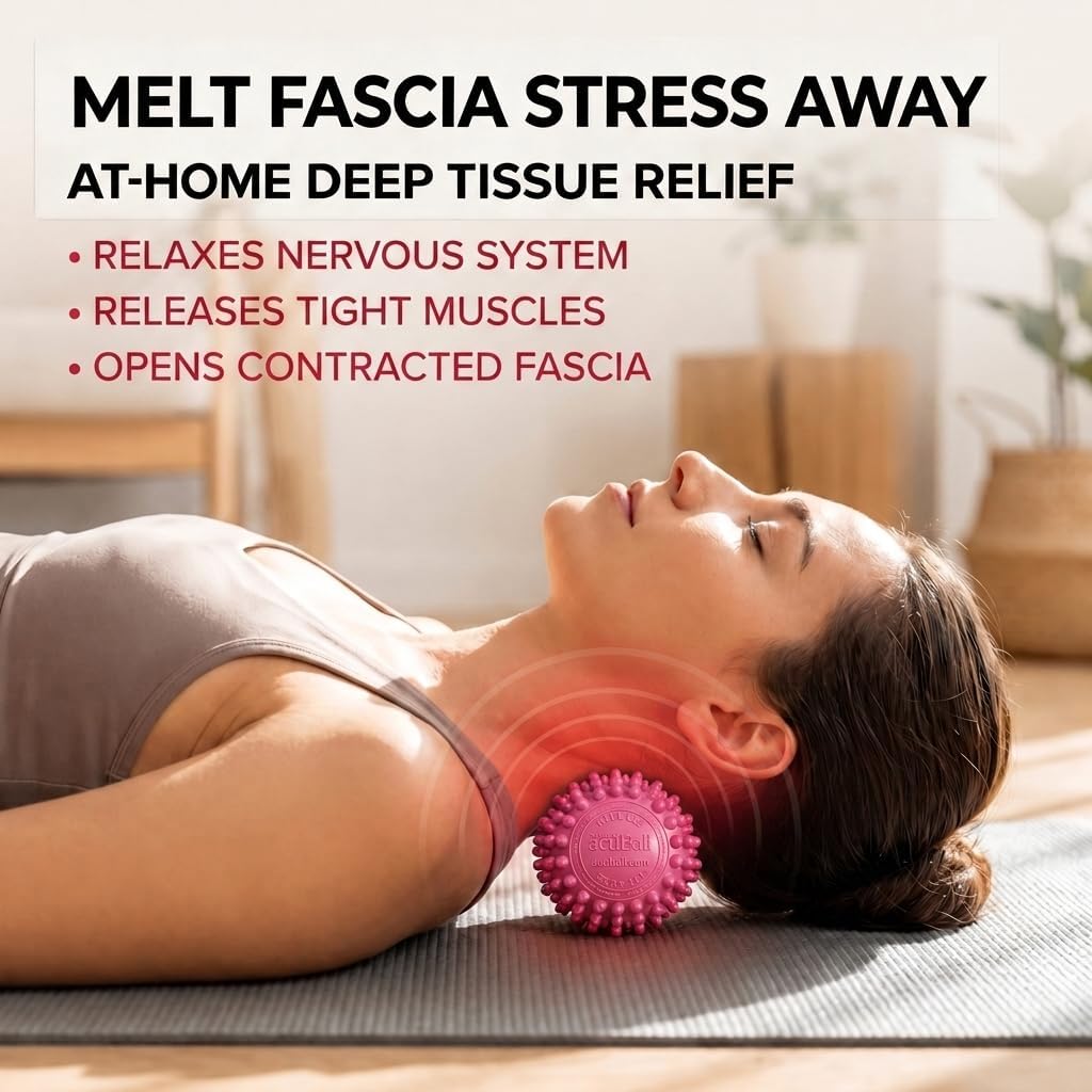 Heatable Deep Tissue Massage Ball - acuBall Trigger Point Massage Therapy for Myofascial and Stress Release and Exercise - Effective Back Massager Ball for Targeted Pain Relief