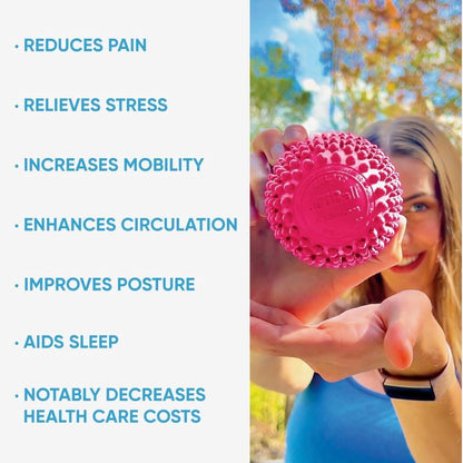 Heatable Deep Tissue Massage Ball - acuBall Trigger Point Massage Therapy for Myofascial and Stress Release and Exercise - Effective Back Massager Ball for Targeted Pain Relief
