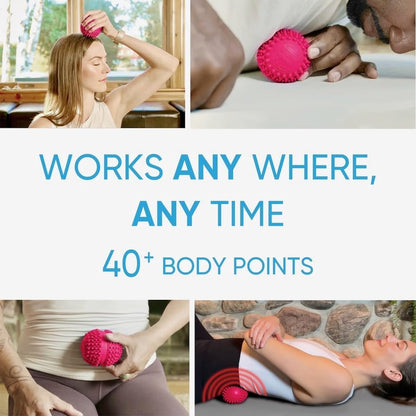 Heatable Deep Tissue Massage Ball - acuBall Trigger Point Massage Therapy for Myofascial and Stress Release and Exercise - Effective Back Massager Ball for Targeted Pain Relief