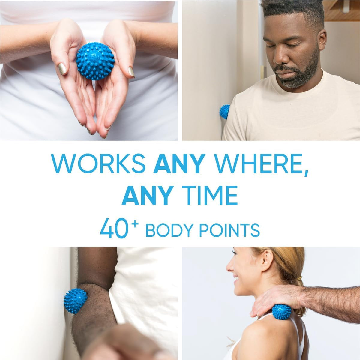 Heatable Deep Tissue Massage Ball - acuBall Trigger Point Massage Therapy for Myofascial and Stress Release and Exercise - Effective Back Massager Ball for Targeted Pain Relief