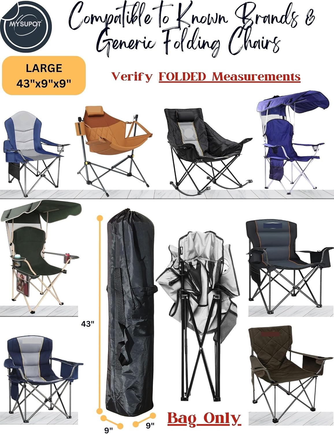 43"x9"x9" (Pink, L) Replacement Bag for Folding Camping Chair, Camp Chairs, Hammock, Yoga Mat, Beach Chair, Umbrella, Tent Bag 420D Oxford Polyester Fabric w/Side Pockets