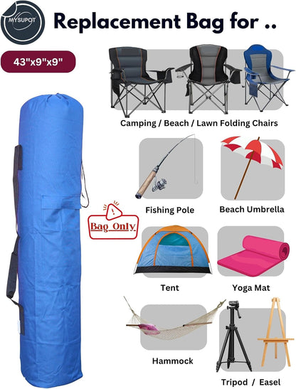 43"x9"x9" (Pink, L) Replacement Bag for Folding Camping Chair, Camp Chairs, Hammock, Yoga Mat, Beach Chair, Umbrella, Tent Bag 420D Oxford Polyester Fabric w/Side Pockets