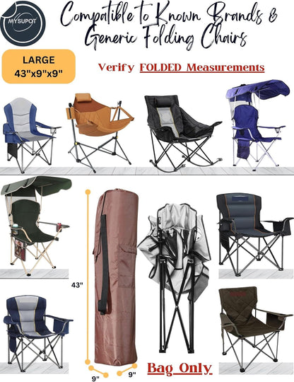 43"x9"x9" (Pink, L) Replacement Bag for Folding Camping Chair, Camp Chairs, Hammock, Yoga Mat, Beach Chair, Umbrella, Tent Bag 420D Oxford Polyester Fabric w/Side Pockets