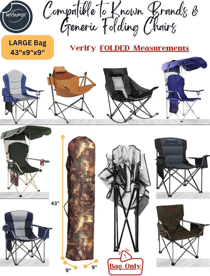 43"x9"x9" (Pink, L) Replacement Bag for Folding Camping Chair, Camp Chairs, Hammock, Yoga Mat, Beach Chair, Umbrella, Tent Bag 420D Oxford Polyester Fabric w/Side Pockets