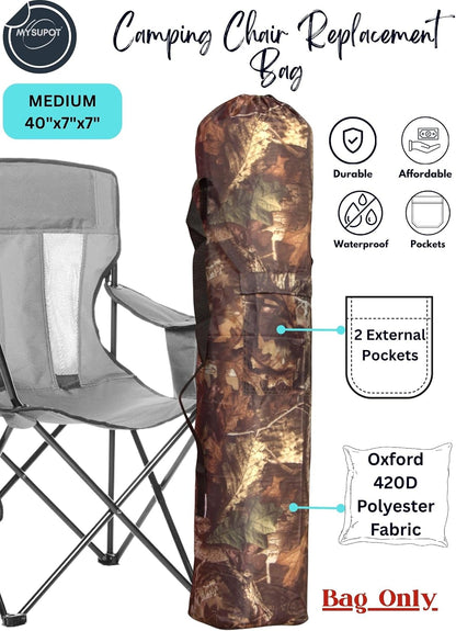 43"x9"x9" (Pink, L) Replacement Bag for Folding Camping Chair, Camp Chairs, Hammock, Yoga Mat, Beach Chair, Umbrella, Tent Bag 420D Oxford Polyester Fabric w/Side Pockets