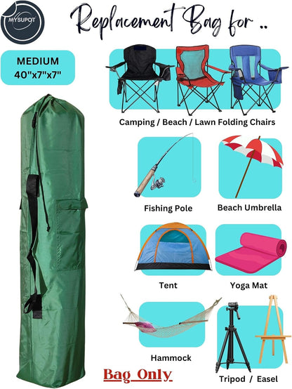 43"x9"x9" (Pink, L) Replacement Bag for Folding Camping Chair, Camp Chairs, Hammock, Yoga Mat, Beach Chair, Umbrella, Tent Bag 420D Oxford Polyester Fabric w/Side Pockets
