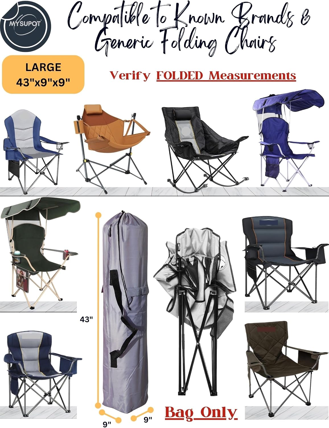 43"x9"x9" (Pink, L) Replacement Bag for Folding Camping Chair, Camp Chairs, Hammock, Yoga Mat, Beach Chair, Umbrella, Tent Bag 420D Oxford Polyester Fabric w/Side Pockets
