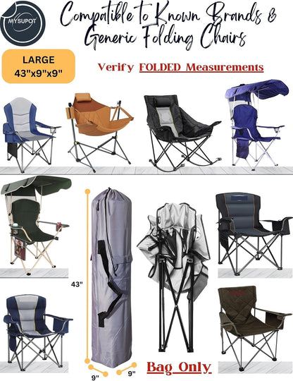 43"x9"x9" (Pink, L) Replacement Bag for Folding Camping Chair, Camp Chairs, Hammock, Yoga Mat, Beach Chair, Umbrella, Tent Bag 420D Oxford Polyester Fabric w/Side Pockets