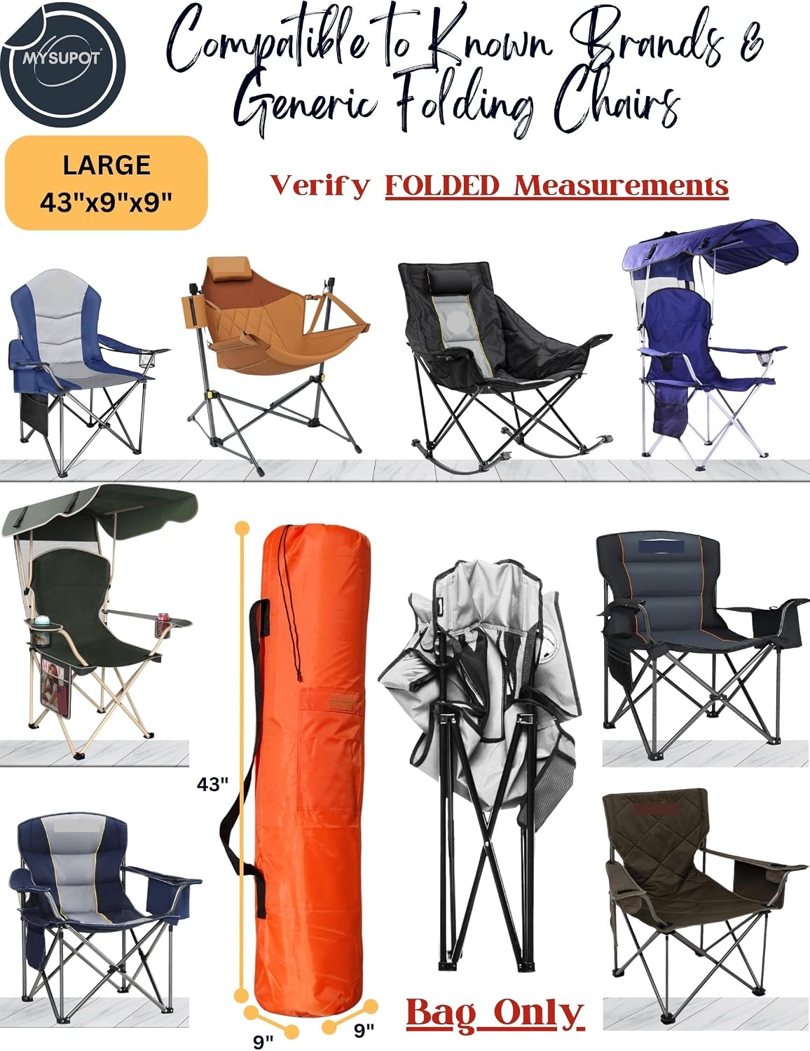 43"x9"x9" (Pink, L) Replacement Bag for Folding Camping Chair, Camp Chairs, Hammock, Yoga Mat, Beach Chair, Umbrella, Tent Bag 420D Oxford Polyester Fabric w/Side Pockets