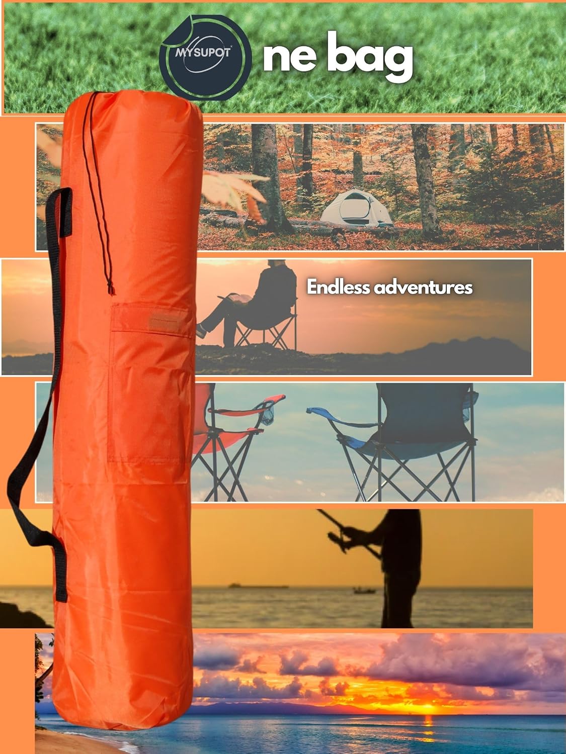43"x9"x9" (Pink, L) Replacement Bag for Folding Camping Chair, Camp Chairs, Hammock, Yoga Mat, Beach Chair, Umbrella, Tent Bag 420D Oxford Polyester Fabric w/Side Pockets