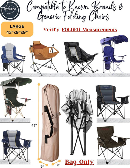 43"x9"x9" (Pink, L) Replacement Bag for Folding Camping Chair, Camp Chairs, Hammock, Yoga Mat, Beach Chair, Umbrella, Tent Bag 420D Oxford Polyester Fabric w/Side Pockets