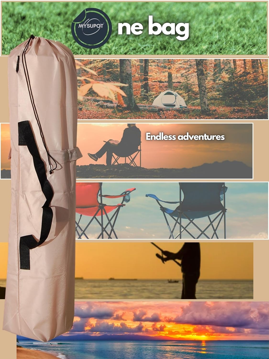 43"x9"x9" (Pink, L) Replacement Bag for Folding Camping Chair, Camp Chairs, Hammock, Yoga Mat, Beach Chair, Umbrella, Tent Bag 420D Oxford Polyester Fabric w/Side Pockets